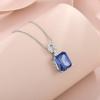 imageEmerald Cut Necklace 925 Sterling Silver Baguette Birthstone Pendant Necklace Jewelry Gifts for Women12 December  Tanzanite