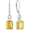 imageEmerald Cut Earrings 925 Sterling Silver Baguette Birthstone Dangle Drop Leverback Earrings Jewelry Gifts for Women11 November  Citrine