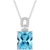 imageEmerald Cut Necklace 925 Sterling Silver Baguette Birthstone Pendant Necklace Jewelry Gifts for Women03 March  Aquamarine