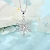 imageWomen Snowflake Necklace 925 Sterling Silver Snowflake Pendant Necklace Birthstone Jewelry Christmas Gifts for Her04 April  Simulated Diamond