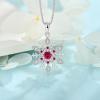 imageWomen Snowflake Necklace 925 Sterling Silver Snowflake Pendant Necklace Birthstone Jewelry Christmas Gifts for Her07 July  Ruby