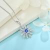 imageWomen Snowflake Necklace 925 Sterling Silver Snowflake Pendant Necklace Birthstone Jewelry Christmas Gifts for Her09 September  Sapphire