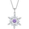 imageSnowflake Necklace for Women 925 Sterling Silver Christmas Pednant Necklace Birthstone Jewelry Gifts for Her02 February  Amethyst