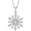 imageWomen Snowflake Necklace 925 Sterling Silver Snowflake Pendant Necklace Birthstone Jewelry Christmas Gifts for Her04 April  Simulated Diamond