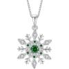 imageWomen Snowflake Necklace 925 Sterling Silver Snowflake Pendant Necklace Birthstone Jewelry Christmas Gifts for Her05 May  Emerald