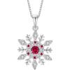 imageWomen Snowflake Necklace 925 Sterling Silver Snowflake Pendant Necklace Birthstone Jewelry Christmas Gifts for Her07 July  Ruby