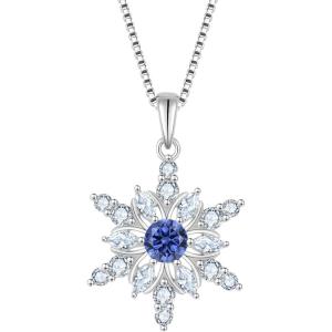imageSnowflake Necklace for Women 925 Sterling Silver Christmas Pednant Necklace Birthstone Jewelry Gifts for Her12 December  Tanzanite