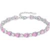 imageBirthstone Tennis Bracelet for Women 925 Sterling Silver Pear Shaped Gemstone Jewelry Gifts for Her