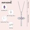 imageCross Necklace and Bracelet for Women 925 Sterling Silver Infinity Butterfly Pendant Necklace Bracelet Amethyst February Birthstone Jewelry Set Crucifix Religious Gifts for Her