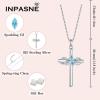 imageCross Necklace and Bracelet for Women 925 Sterling Silver Infinity Butterfly Pendant Necklace Bracelet Aquamarine March Birthstone Jewelry Set Crucifix Religious Gifts for Her