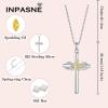 imageCross Necklace and Bracelet for Women 925 Sterling Silver Infinity Butterfly Pendant Necklace Bracelet Citrine November Birthstone Jewelry Set Crucifix Religious Gifts for Her
