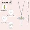 imageCross Necklace and Bracelet for Women 925 Sterling Silver Infinity Butterfly Pendant Necklace Bracelet Peridot August Birthstone Jewelry Set Crucifix Religious Gifts for Her