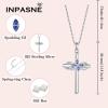 imageCross Necklace and Bracelet for Women 925 Sterling Silver Infinity Butterfly Pendant Necklace Bracelet Tanzanite December Birthstone Jewelry Set Crucifix Religious Gifts for Her