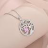 imageTree of Life Necklace 925 Sterling Silver Family Tree Pendant Birthstone Jewelry Gifts for Women10 October  Pink Tourmaline