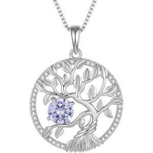 imageTree of Life Necklace 925 Sterling Silver Family Tree Pendant Birthstone Jewelry Gifts for Women06 June  Alexandrite