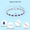 imageTanzanite Jewelry Set 925 Sterling Silver Pear Shaped December Birthstone Earrings Necklace Bracelet Jewelry Gifts for Women