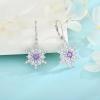 imageSnowflake Earrings for Women 925 Sterling Silver Christmas Earrings Dangle Drop Leverback Birthstone Jewelry Gifts for Her02 February  Amethyst