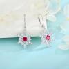 imageSnowflake Earrings for Women 925 Sterling Silver Christmas Earrings Dangle Drop Leverback Birthstone Jewelry Gifts for Her07 July  Ruby