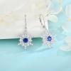 imageSnowflake Earrings for Women 925 Sterling Silver Christmas Earrings Dangle Drop Leverback Birthstone Jewelry Gifts for Her09 September  Sapphire