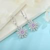 imageWomen Snowflake Earrings 925 Sterling Silver Birthstone Dangle Drop Leverback Earrings Christmas Gifts for Her02 February  Amethyst