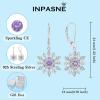 imageWomen Snowflake Earrings 925 Sterling Silver Birthstone Dangle Drop Leverback Earrings Christmas Gifts for Her02 February  Amethyst