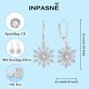 imageWomen Snowflake Earrings 925 Sterling Silver Birthstone Dangle Drop Leverback Earrings Christmas Gifts for Her04 April  Zirconia