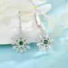 imageWomen Snowflake Earrings 925 Sterling Silver Birthstone Dangle Drop Leverback Earrings Christmas Gifts for Her05 May  Emerald