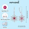 imageWomen Snowflake Earrings 925 Sterling Silver Birthstone Dangle Drop Leverback Earrings Christmas Gifts for Her07 July  Ruby