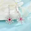 imageWomen Snowflake Earrings 925 Sterling Silver Birthstone Dangle Drop Leverback Earrings Christmas Gifts for Her07 July  Ruby