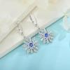 imageWomen Snowflake Earrings 925 Sterling Silver Birthstone Dangle Drop Leverback Earrings Christmas Gifts for Her09 September  Sapphire