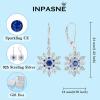 imageWomen Snowflake Earrings 925 Sterling Silver Birthstone Dangle Drop Leverback Earrings Christmas Gifts for Her09 September  Sapphire