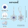 imageWomen Snowflake Earrings 925 Sterling Silver Birthstone Dangle Drop Leverback Earrings Christmas Gifts for Her12 December  Tanzanite