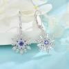 imageWomen Snowflake Earrings 925 Sterling Silver Birthstone Dangle Drop Leverback Earrings Christmas Gifts for Her12 December  Tanzanite