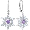 imageSnowflake Earrings for Women 925 Sterling Silver Christmas Earrings Dangle Drop Leverback Birthstone Jewelry Gifts for Her02 February  Amethyst