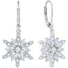 imageSnowflake Earrings for Women 925 Sterling Silver Christmas Earrings Dangle Drop Leverback Birthstone Jewelry Gifts for Her04 April  Zirconia