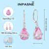 imagePink Tourmaline Jewelry Set 925 Sterling Silver Pear Shaped October Birthstone Earrings Necklace Bracelet Jewelry Gifts for Women