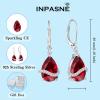 imageRuby Jewelry Set 925 Sterling Silver Pear Shaped July Birthstone Earrings Necklace Bracelet Jewelry Gifts for Women