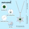 imageSnowflake Jewelry Set for Women 925 Sterling Silver Emerald Christmas Necklace Earrings May Birthstone Jewelry Gifts for Her