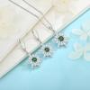 imageSnowflake Jewelry Set for Women 925 Sterling Silver Emerald Christmas Necklace Earrings May Birthstone Jewelry Gifts for Her
