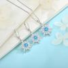 imageSnowflake Jewelry Set for Women 925 Sterling Silver Frozen Pendant Necklace Dangle Drop Leverback Earrings Blue Aquamarine Jewelry Christmas Gifts for Her