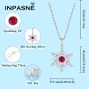 imageSnowflake Jewelry Set for Women 925 Sterling Silver Ruby Christmas Necklace Earrings July Birthstone Jewelry Gifts for Her