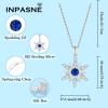 imageSnowflake Jewelry Set for Women 925 Sterling Silver Sapphire Christmas Necklace Earrings September Birthstone Jewelry Gifts for Her