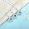 imageSnowflake Jewelry Set for Women 925 Sterling Silver Sapphire Christmas Necklace Earrings September Birthstone Jewelry Gifts for Her