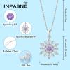 imageSnowflake Necklace Earrings 925 Sterling Silver Amethyst February Birthstone Jewelry Set Christmas Gifts for Her