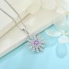 imageSnowflake Necklace Earrings 925 Sterling Silver Amethyst February Birthstone Jewelry Set Christmas Gifts for Her