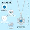 imageSnowflake Necklace Earrings 925 Sterling Silver Aquamarine March Birthstone Jewelry Set Christmas Gifts for Her