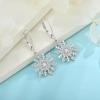imageSnowflake Necklace Earrings 925 Sterling Silver Cubic Zirconia April Birthstone Jewelry Set Christmas Gifts for Her