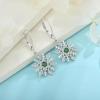 imageSnowflake Necklace Earrings 925 Sterling Silver Emerald May Birthstone Jewelry Set Christmas Gifts for Her