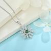 imageSnowflake Necklace Earrings 925 Sterling Silver Emerald May Birthstone Jewelry Set Christmas Gifts for Her