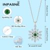 imageSnowflake Necklace Earrings 925 Sterling Silver Emerald May Birthstone Jewelry Set Christmas Gifts for Her